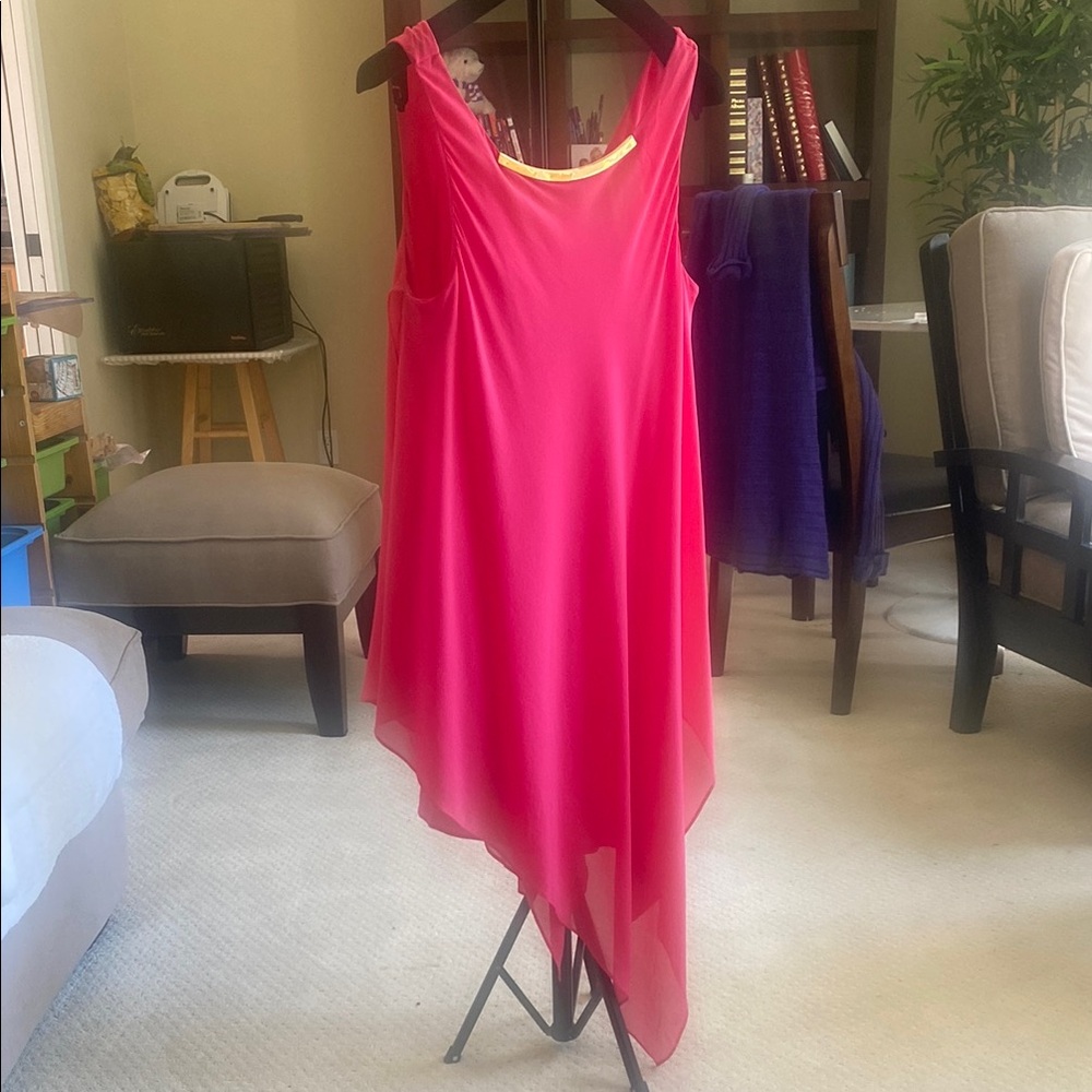 Chic Asymmetrical Pink  Silk Flavio Castellani  Dress, IT Sz 44